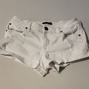 STS Blue White Jean Shorts Distressed Cut-Off Style